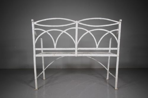 REGENCY ENGLISH ANTIQUE GARDEN BENCH IN WROUGHT IRON - ADDITIONAL PHOTO 3