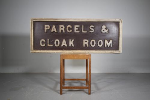 Rare 19th Century Large Antique Railway Sign in Original Paint