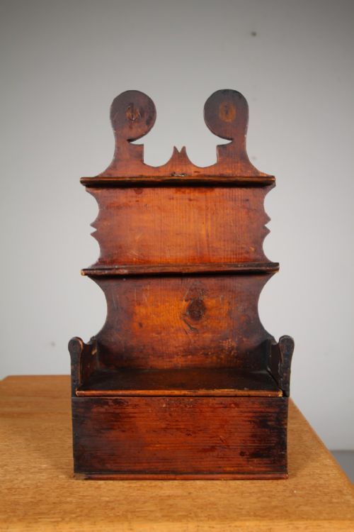LOVELY ORIGINAL ANTIQUE PINE SPOON RACK CANDLE BOX - ADDITIONAL PHOTO 3
