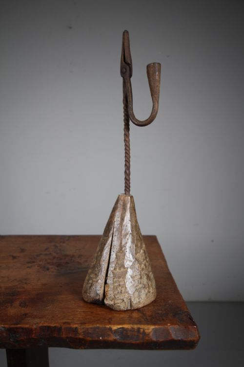 UNUSUAL LARGE SCALE GEORGIAN HONEST ANTIQUE RUSHLIGHT - ADDITIONAL PHOTO 4