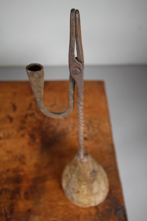 UNUSUAL LARGE SCALE GEORGIAN HONEST ANTIQUE RUSHLIGHT - ADDITIONAL PHOTO 6