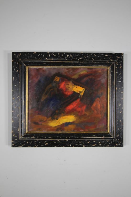 ENGLISH ABSTRACT OIL PAINTING SIGNED DATED 1964 - ADDITIONAL PHOTO 2