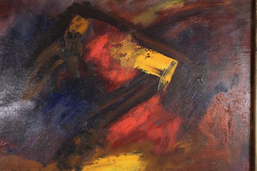 ENGLISH ABSTRACT OIL PAINTING SIGNED DATED 1964 - ADDITIONAL PHOTO 6