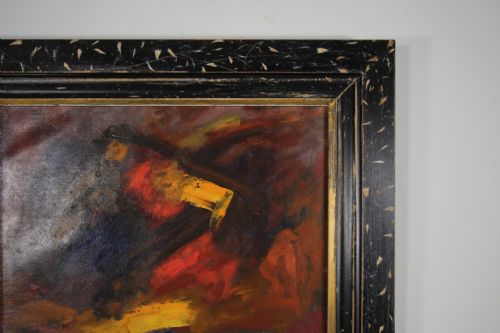 ENGLISH ABSTRACT OIL PAINTING SIGNED DATED 1964 - ADDITIONAL PHOTO 8
