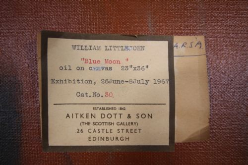 LARGE BLUE MOON ABSTRACT PAINTING DATED 1967 BY WILLIAM LITTLEJOHN RSA - ADDITIONAL PHOTO 1