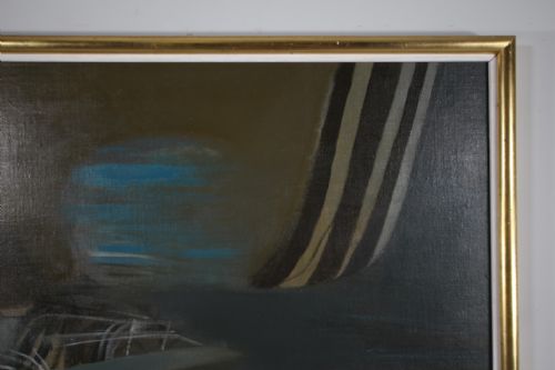 LARGE BLUE MOON ABSTRACT PAINTING DATED 1967 BY WILLIAM LITTLEJOHN RSA - ADDITIONAL PHOTO 3