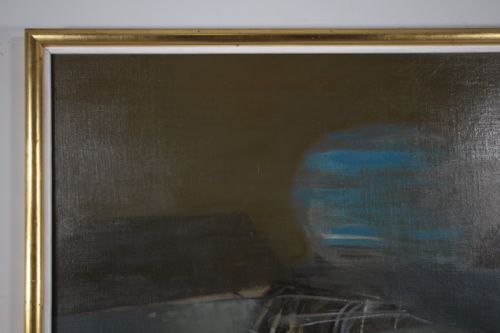 LARGE BLUE MOON ABSTRACT PAINTING DATED 1967 BY WILLIAM LITTLEJOHN RSA - ADDITIONAL PHOTO 4