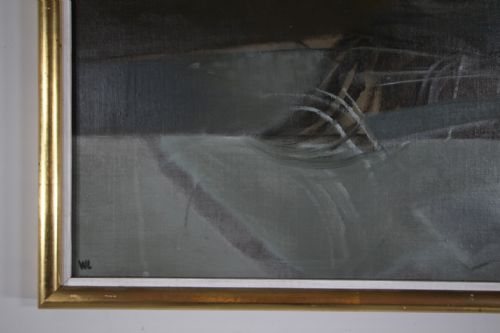 LARGE BLUE MOON ABSTRACT PAINTING DATED 1967 BY WILLIAM LITTLEJOHN RSA - ADDITIONAL PHOTO 5