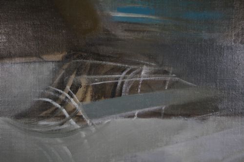 LARGE BLUE MOON ABSTRACT PAINTING DATED 1967 BY WILLIAM LITTLEJOHN RSA - ADDITIONAL PHOTO 6