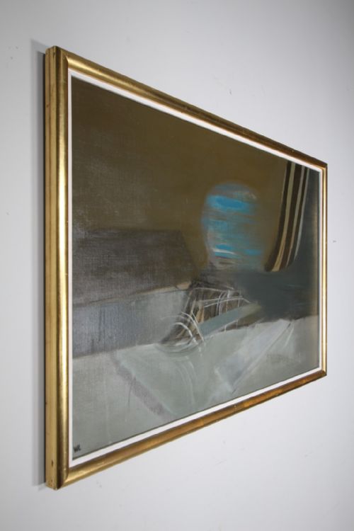 LARGE BLUE MOON ABSTRACT PAINTING DATED 1967 BY WILLIAM LITTLEJOHN RSA - ADDITIONAL PHOTO 7