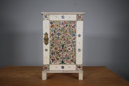 English Original Painted Pine Antique Bedside Cabinet
