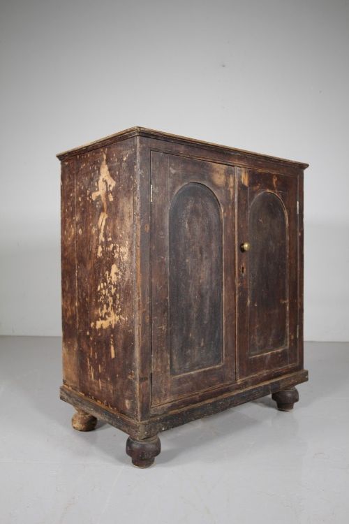 19th Century Antique Sycamore Cupboard in Original Paint