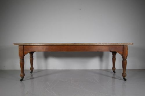 Large English 19th Century Antique Pine Farmhouse Dining Table