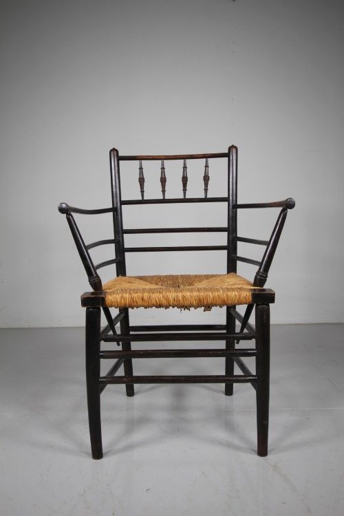 A True 19th Century Antique Sussex Chair by William Morris