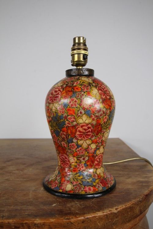1930'S Kashmiri Table Lamp - Rewired