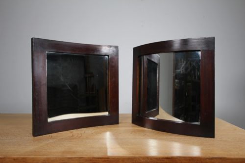Pair 19th Century Antique Fairground Mirrors - Concave & Convex
