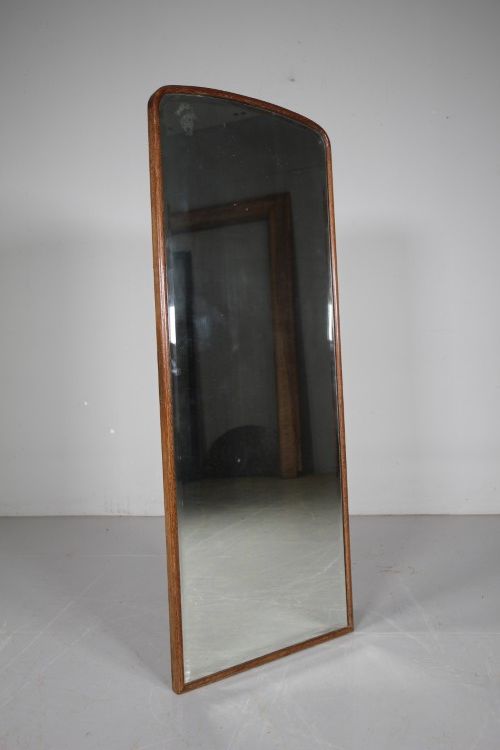 Heals 1920’s Tall Oak Mirror -Labelled 