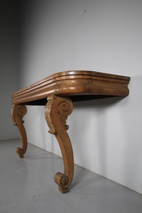 LARGE ENGLISH EARLY 19TH CENTURY ANTIQUE PINE CONSOLE TABLE