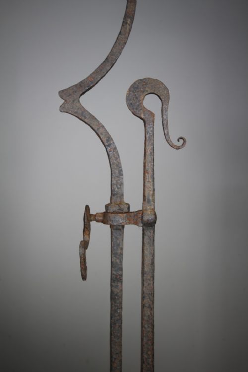 AMAZING MASSIVE 19TH CENTURY ANTIQUE WROUGHT IRON LANTERN STAND - ADDITIONAL PHOTO 1