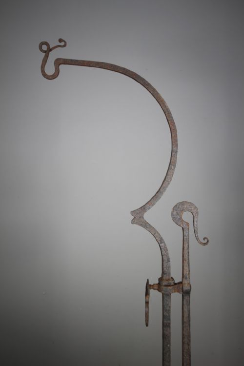 AMAZING MASSIVE 19TH CENTURY ANTIQUE WROUGHT IRON LANTERN STAND - ADDITIONAL PHOTO 8