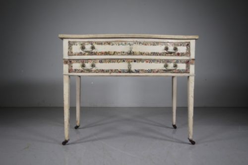 English Edwardian Antique Original Painted Pine Side Table 