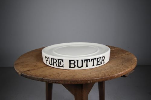 Large Antique Creamware Pure Butter Slab – Not Reproduction