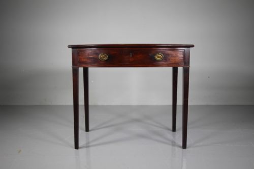 ENGLISH GEORGIAN BOW FRONTED ANTIQUE MAHOGANY SIDE TABLE