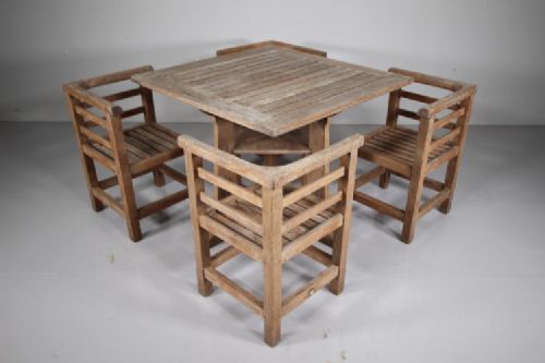1930's Teak Garden Dining Table & Chairs by Lister 