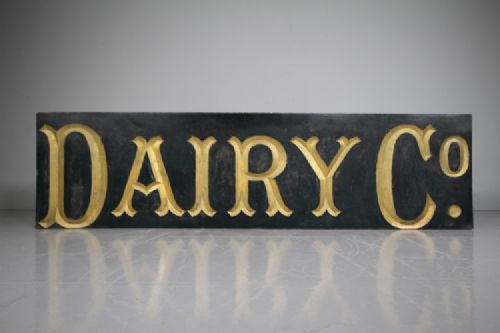 Large English 19th Century Antique DAIRY & CO Sign