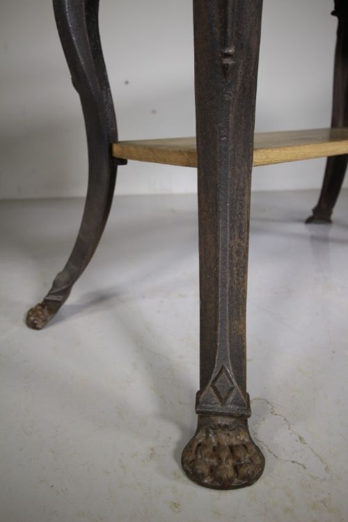 ENGLISH 19TH CENTURY ANTIQUE IRON MARBLE SIDE TABLE - ADDITIONAL PHOTO 1
