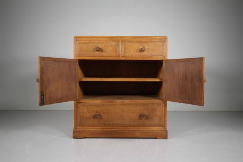 1930'S BRYN MAWR WELSH OAK WRITING BUREAU LABELLED