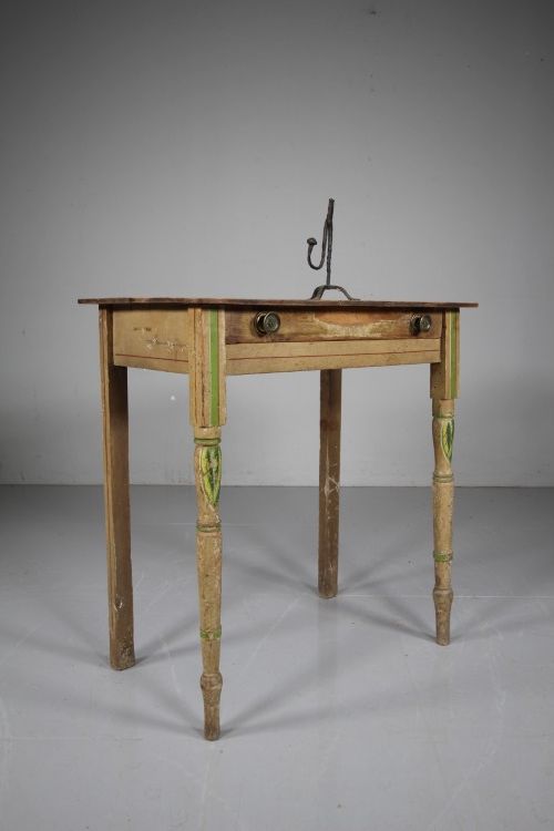 REGENCY ORIGINAL PAINTED PINE ANTIQUE SIDE TABLE