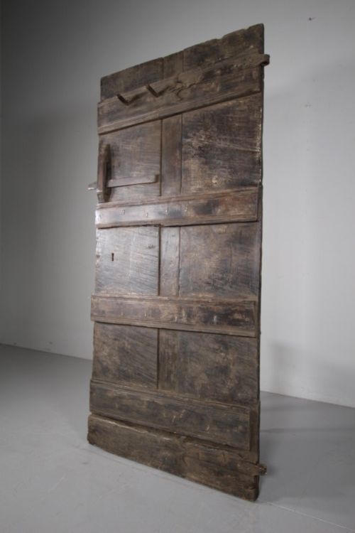 English 17th Century Cotswolds Period Oak Antique Door 