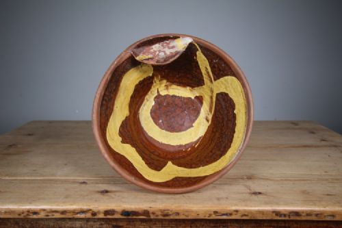 Decorative & Large 19th Century Antique Slipware Bowl 