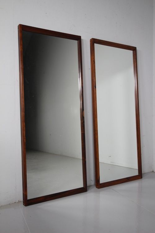 Pair Danish 1960'S Rosewood Mirrors by Aksel Kjersgaard