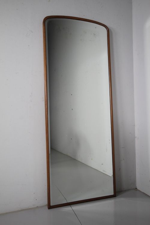 Heals 1920’s Tall Pale Walnut Mirror -Labelled