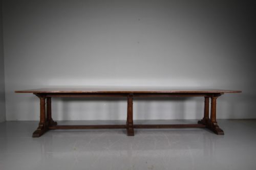 Massive 19th Century Antique Oak Refectory Dining Table - Oxford University