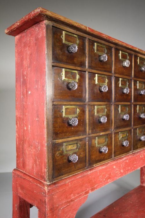 FABULOUS ENGLISH 19TH CENTURY ANTIQUE APOTHECARY CHEST OF DRAWERS - ADDITIONAL PHOTO 2