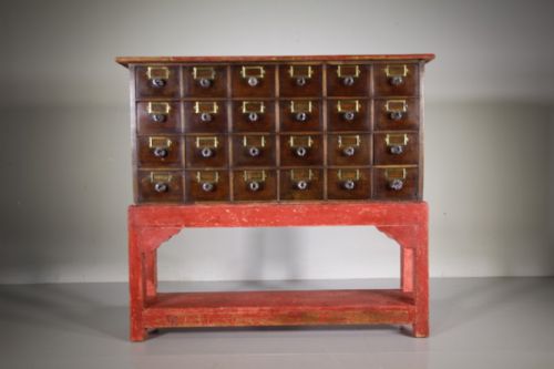 FABULOUS ENGLISH 19TH CENTURY ANTIQUE APOTHECARY CHEST OF DRAWERS - ADDITIONAL PHOTO 4
