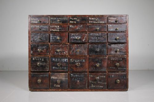 Georgian Antique Bank of Drawers in Original Paint