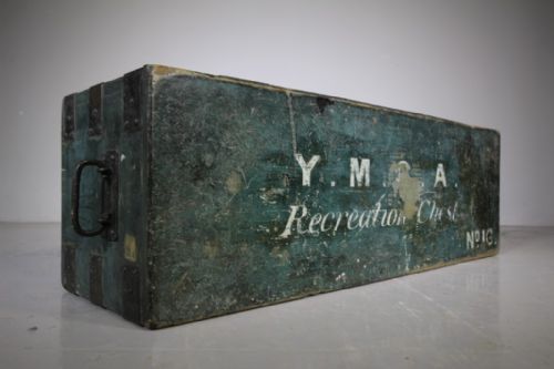 Large 19th Century Original Painted Pine Antique Storage Box