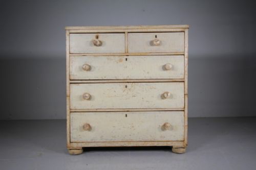 REGENCY ORIGINAL PAINTED PINE ANTIQUE CHEST OF DRAWERS ORIGINALLY MADE IN TWO PARTS