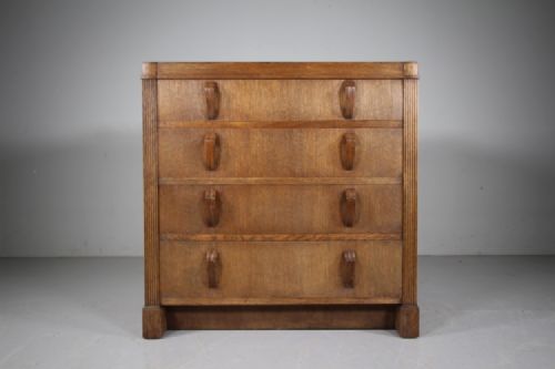 1930’S Heals of London Odeon Oak Four Drawer Chest