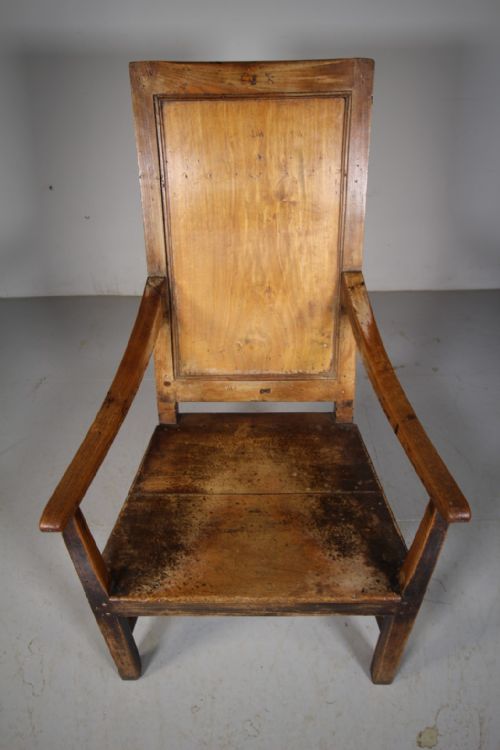 ENGLISH GEORGIAN AMPLE ANTIQUE COUNTRY ARMCHAIR IN ORIGINAL PAINT - ADDITIONAL PHOTO 7