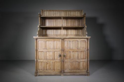 Rare Arts & Crafts Antique Oak Dresser by Henry Woodyer