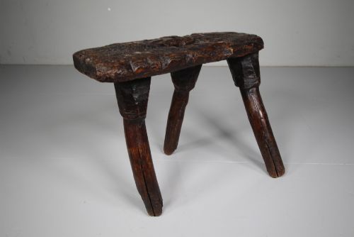 True English Georgian Antique Hedgerow Primitive Antique Stool