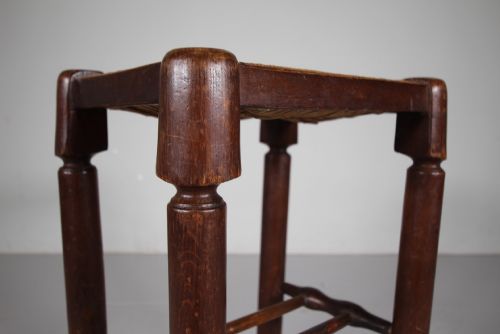 TALL ENGLISH EDWARDIAN ANTIQUE BAR STOOL - ADDITIONAL PHOTO 1