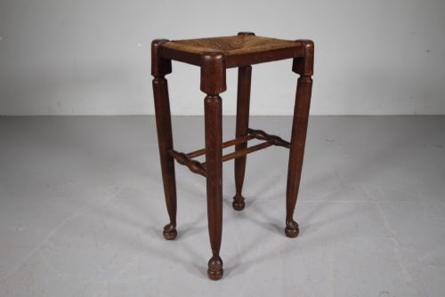 TALL ENGLISH EDWARDIAN ANTIQUE BAR STOOL - ADDITIONAL PHOTO 3