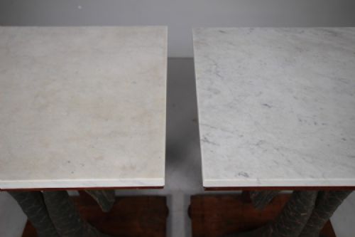 English 19th Century Pair of Antique Cast Iron Dolphin Side Tables View IX