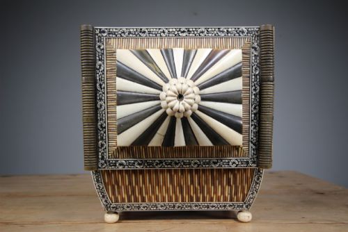 SUPERB REGENCY ANTIQUE SARCOPHAGUS SHAPED QUILL BOX - ADDITIONAL PHOTO 3